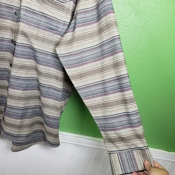 Swiss tech Mens plus size striped button up shirt size 2xl - Picture 10 of 14